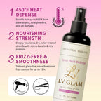 LV GLAM™ Spray Heat Defense | Natural Heat Protectant & Frizz Control Spray