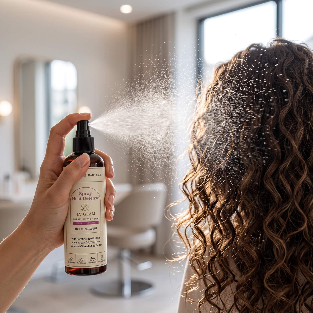 LV GLAM™ Spray Heat Defense | Natural Heat Protectant & Frizz Control Spray